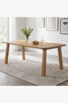 Massiver Esstisch aus Eiche 200x100 cm mit abgerundeten